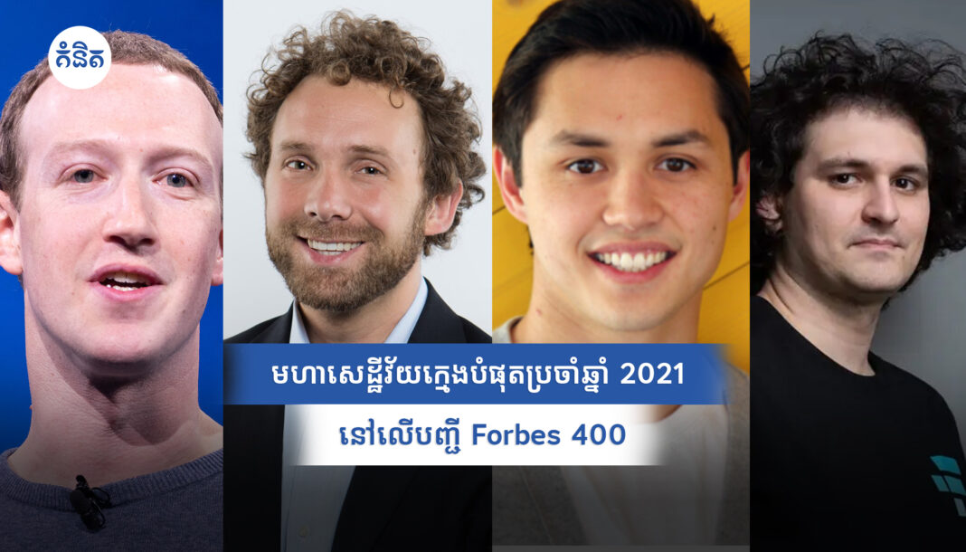 មហាសេដ្ឋីវ័យក្មេងបំផុតប្រចាំឆ្នាំ 2021 នៅលើបញ្ជី Forbes 400
